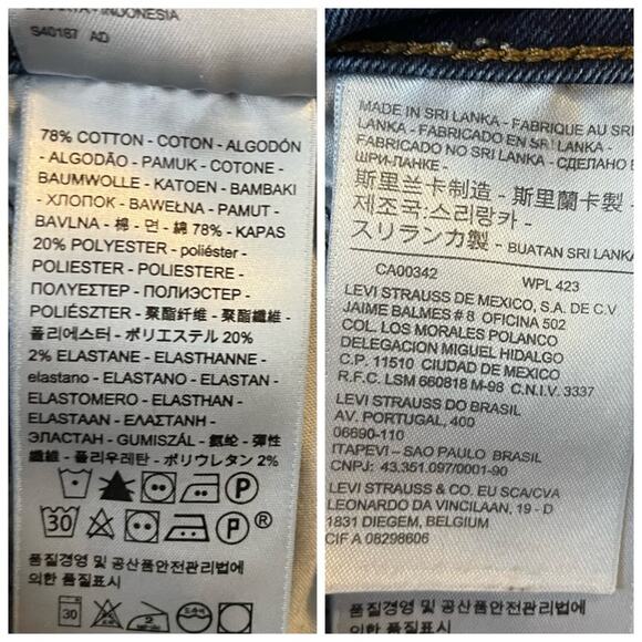 Levi’s Women’s Jeans Classic Mid Rise Skinny Ankle Stretch Dark Wash Size 14 - Picture 6 of 8